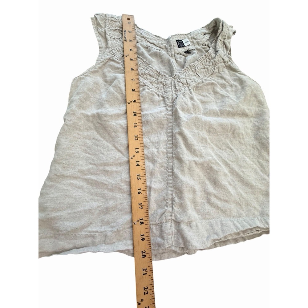 Saks Fifth Avenue Cream Ruffle V-Neck Tunic Top - Picture 7 of 9